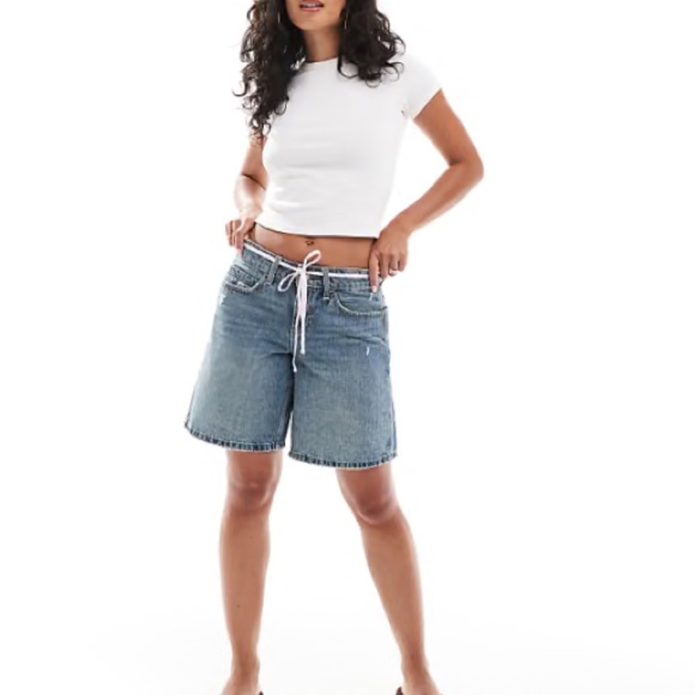 NWT Hollister Low rise baggy Light Blue Denim Jorts
